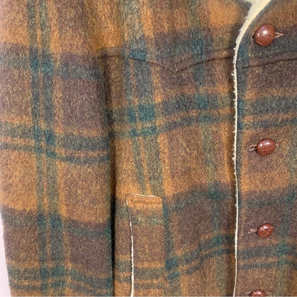 VTG Lakeland Sportswear Buffalo Plaid Sherpa Fleece Lined Jacket - Picture 6 of 15
